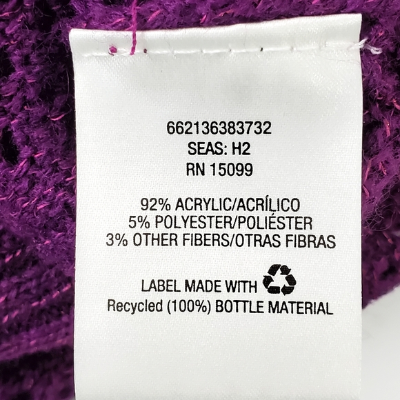 Metaphor Purple Open Weave Long Sleeve Sweater - Picture 7 of 7